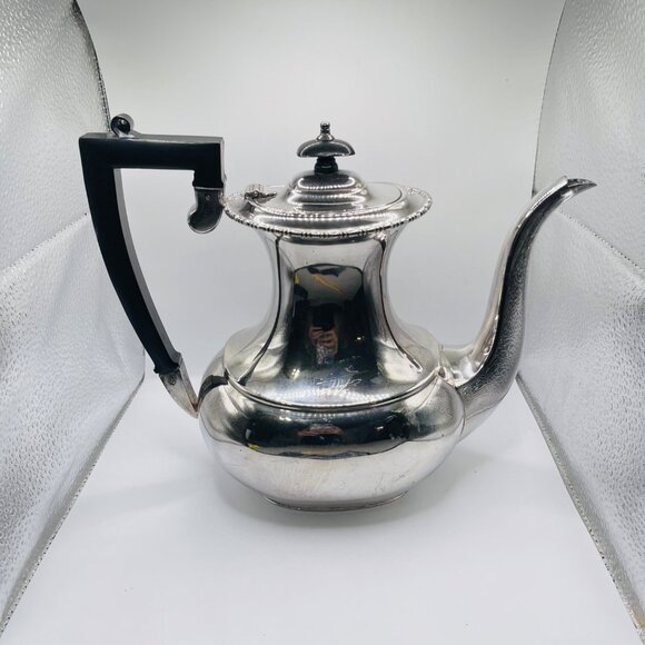 Vintage Silver Teapot With Black Handle - Picture 1 of 8